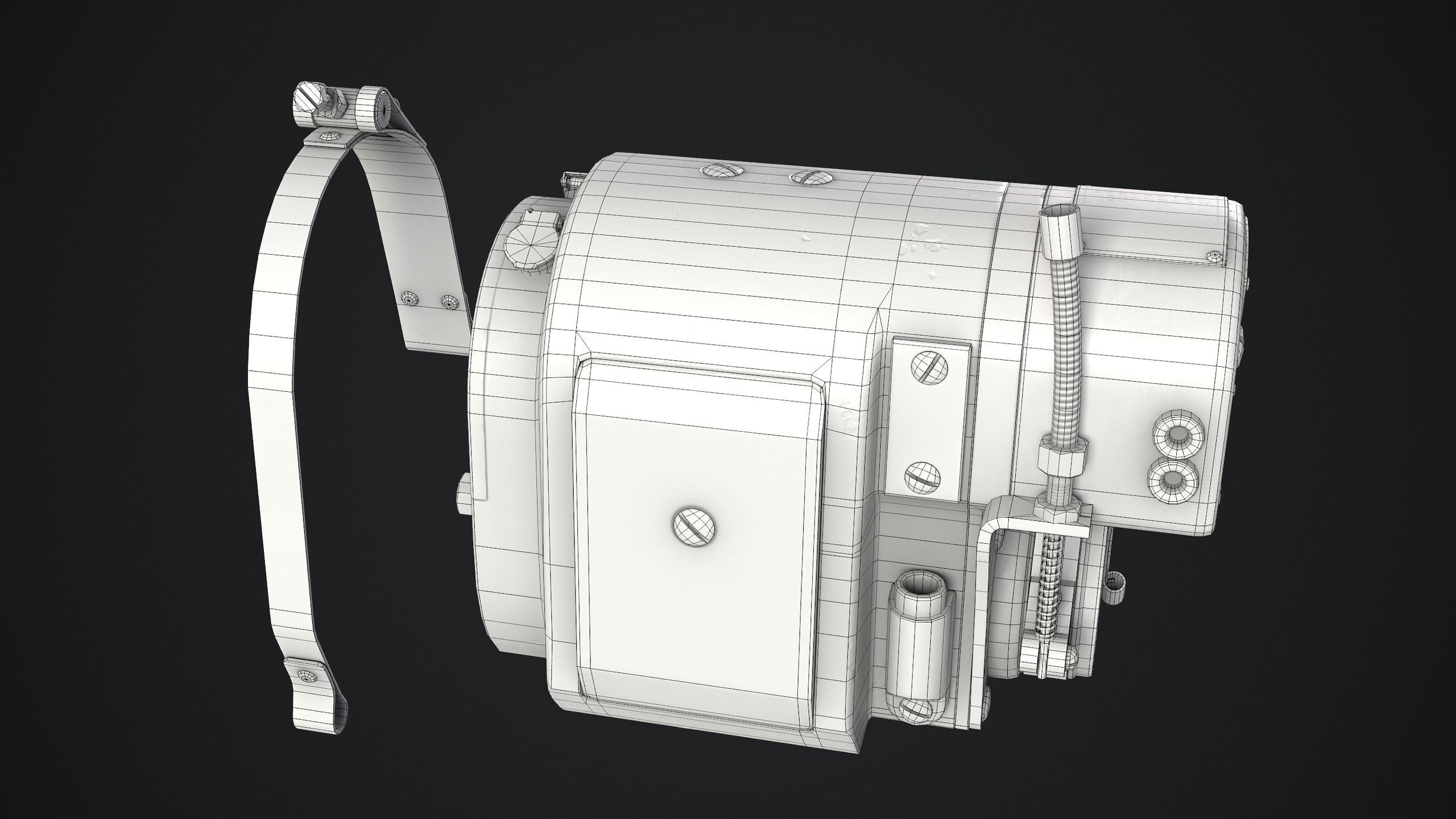 Vintage Magneto Generator Low-poly 3D model_10