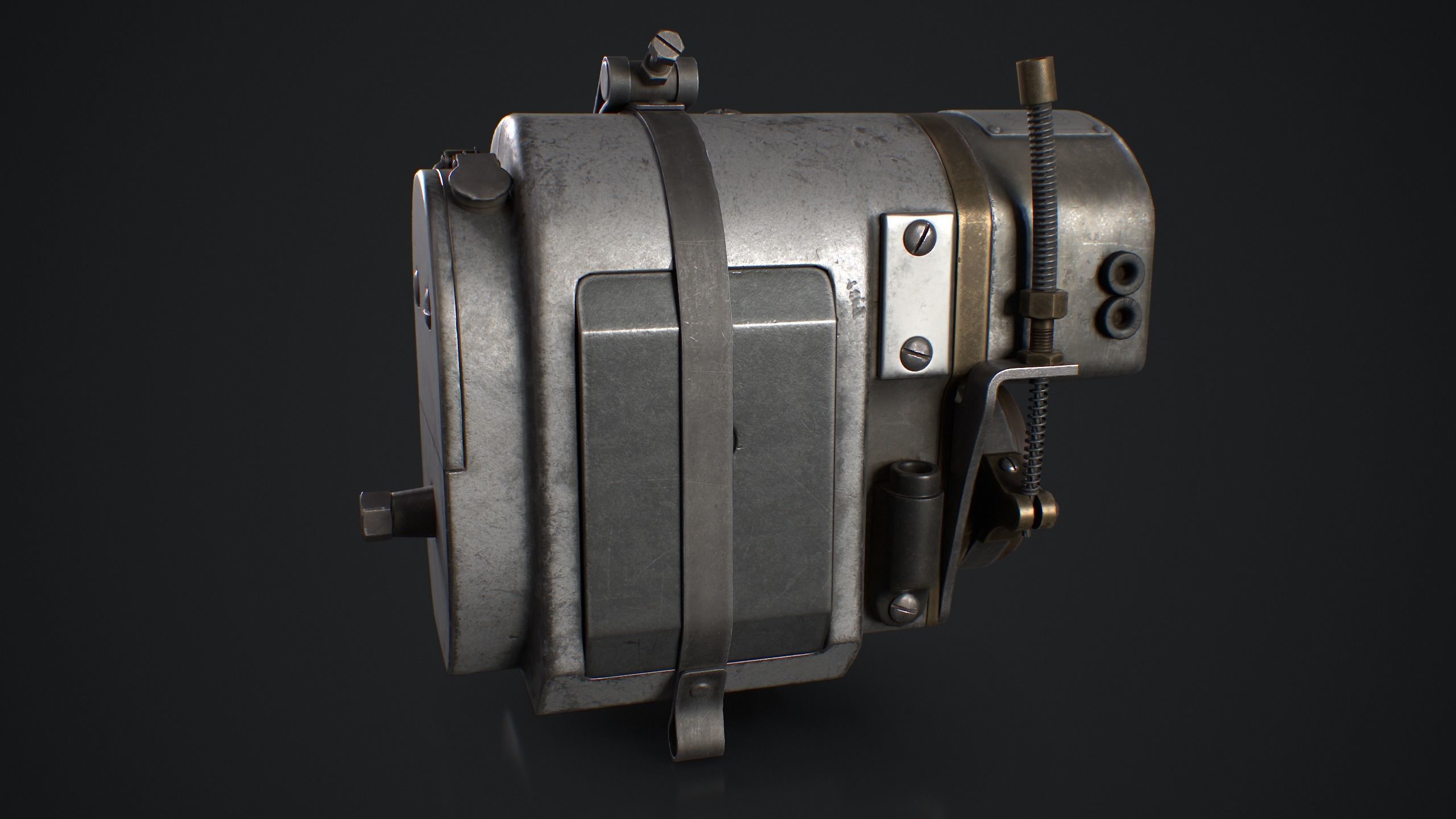 Vintage Magneto Generator Low-poly 3D model_6