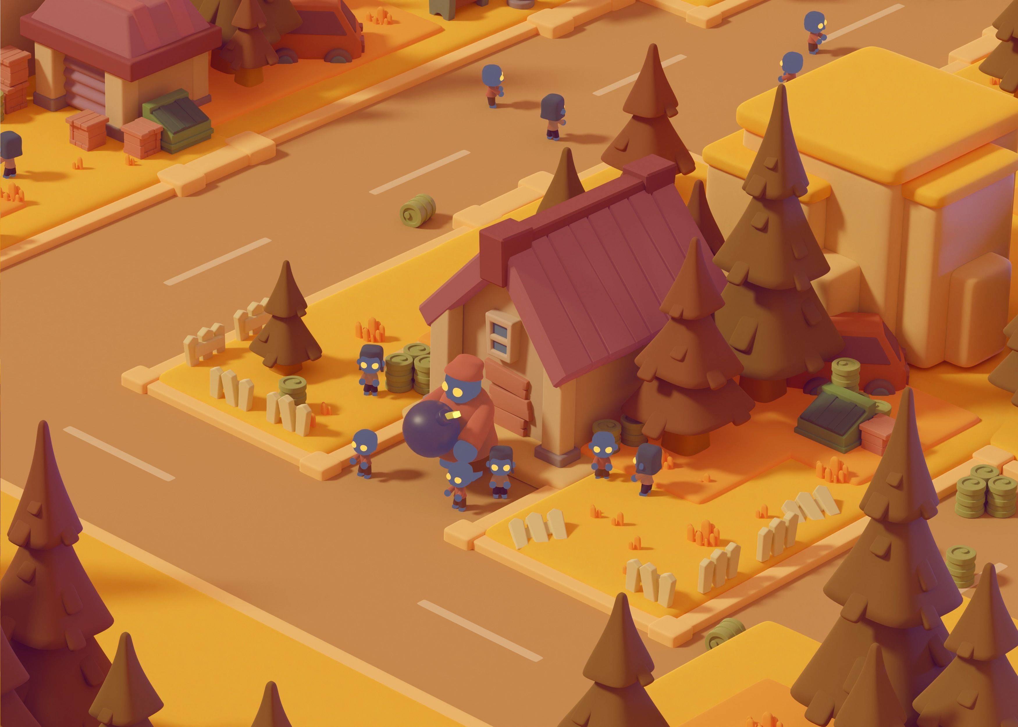 Building - Town Pack 02 Stylized 3D 3D model_4