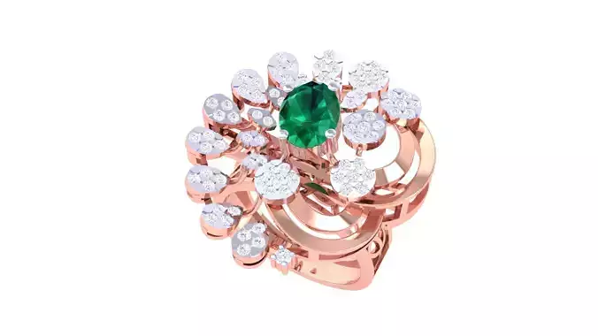 Women Cocktail Ring 3dm STL OBJ FBX Renders Details