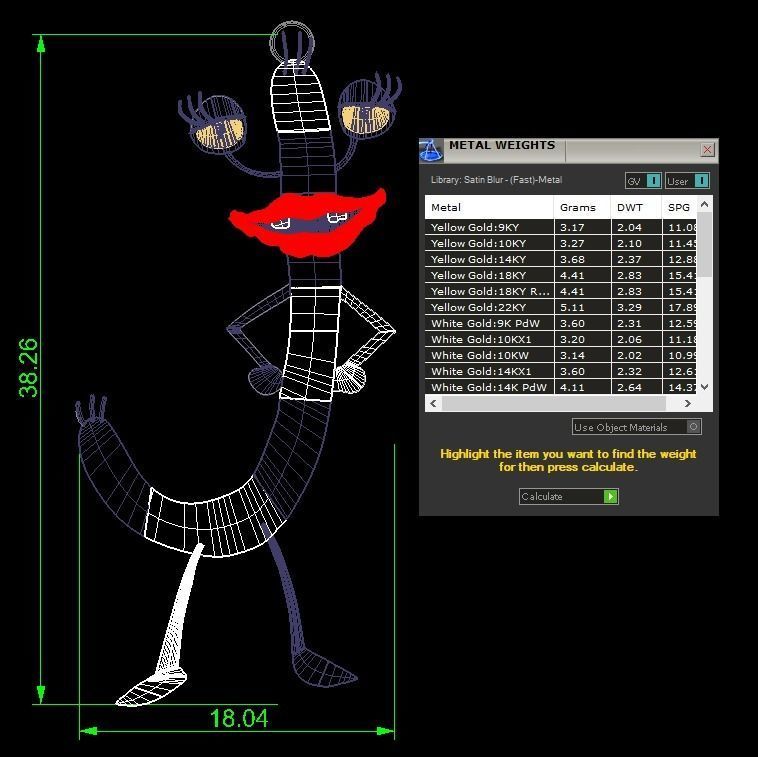 Oblina Monster Pendant 3D print model_3