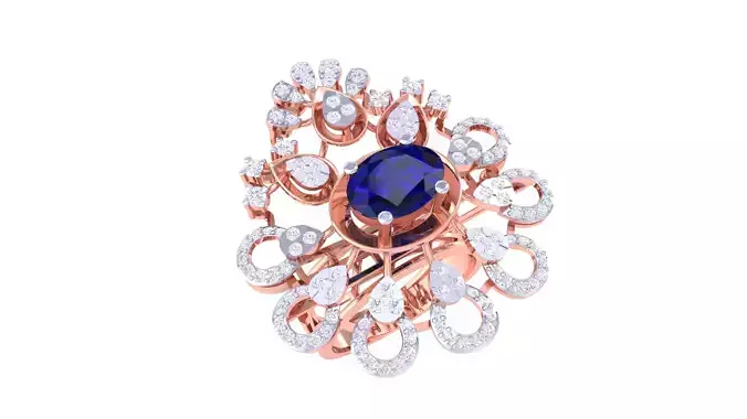 Women Cocktail Ring 3dm STL OBJ FBX Renders Details