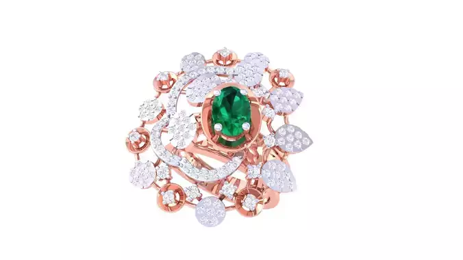 Women Cocktail Ring 3dm STL OBJ FBX Renders Details