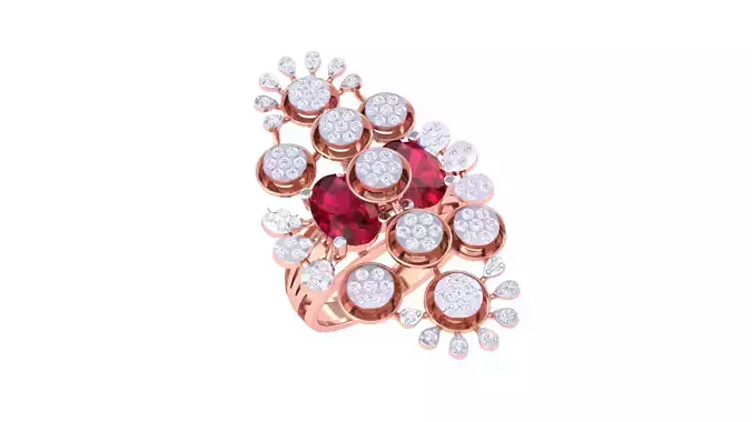 Women Cocktail Ring 3dm STL OBJ FBX Renders Details