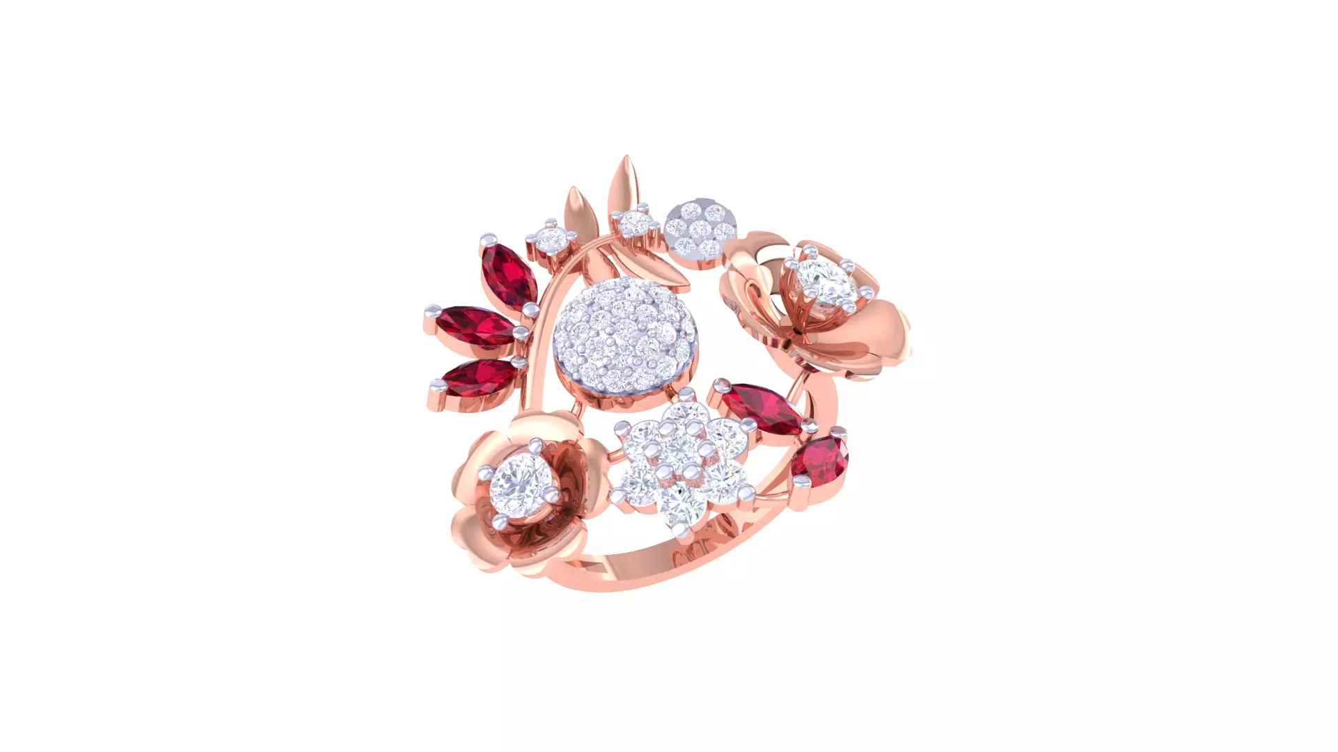 Women Cocktail Ring 3dm STL OBJ FBX Renders Details 3D print model_0