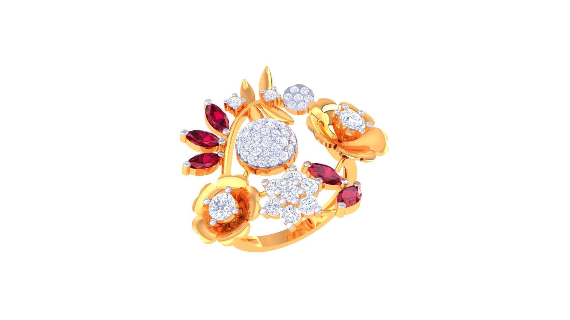 Women Cocktail Ring 3dm STL OBJ FBX Renders Details 3D print model_2