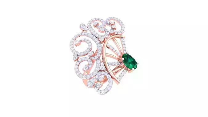 Women Cocktail Ring 3dm STL OBJ FBX Renders Details 3D print model