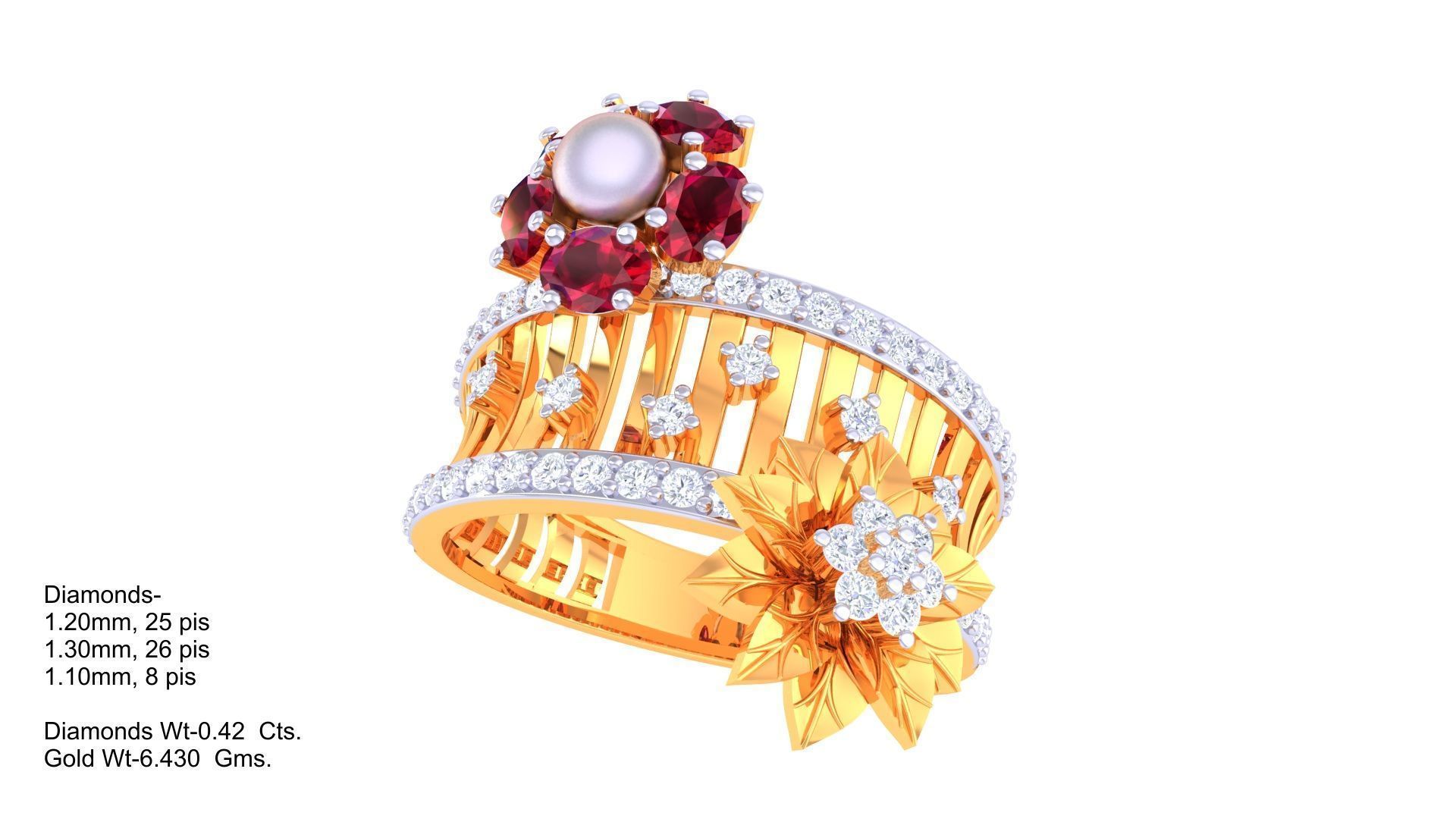 Women Cocktail Ring 3dm STL OBJ FBX Renders Details 3D print model_1