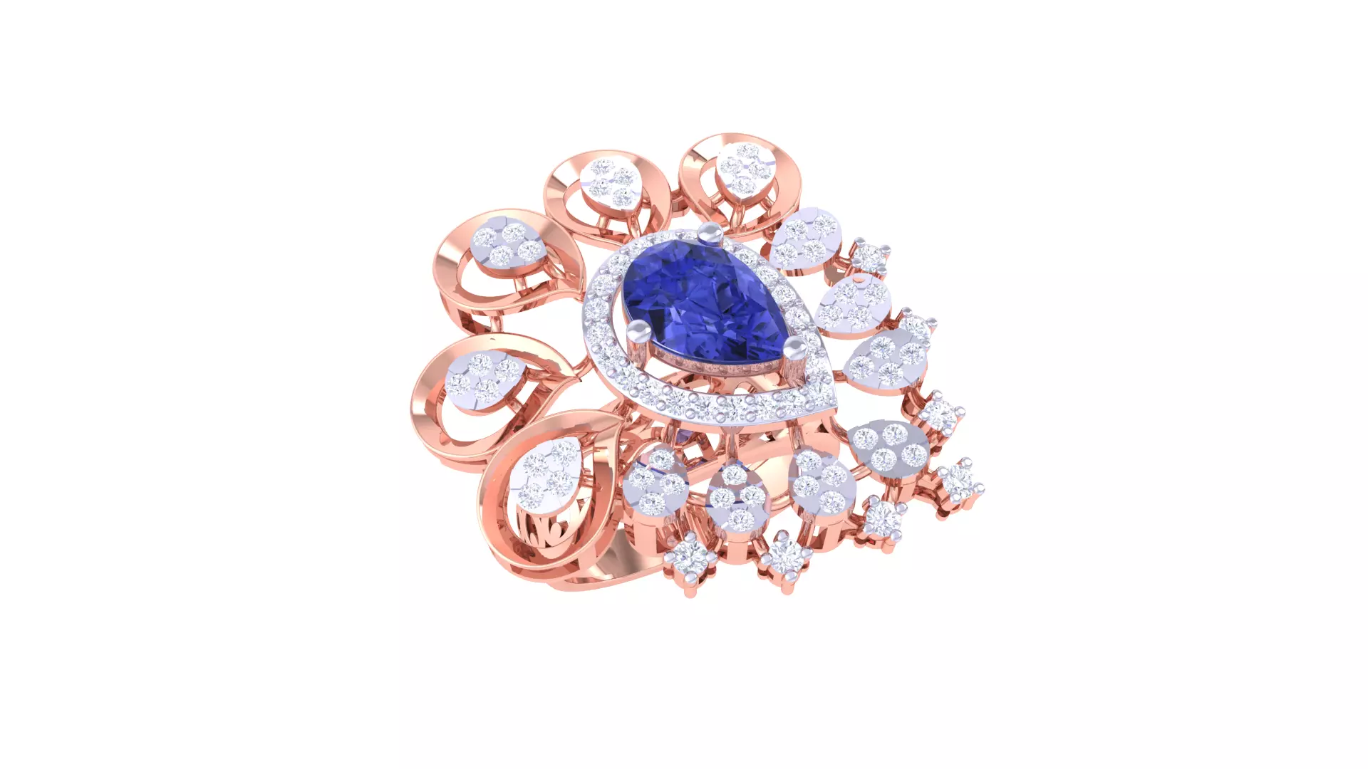 Women Cocktail Ring 3dm STL OBJ FBX Renders Details 3D print model_0