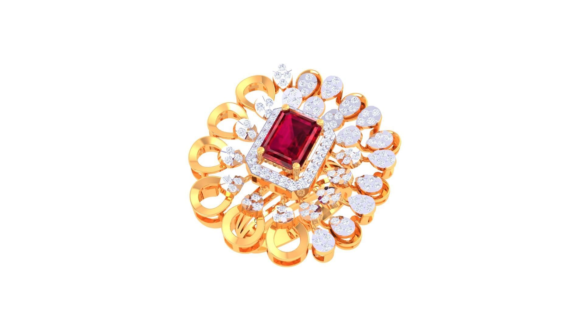 Women Cocktail Ring 3dm STL OBJ FBX Renders Details 3D print model_2