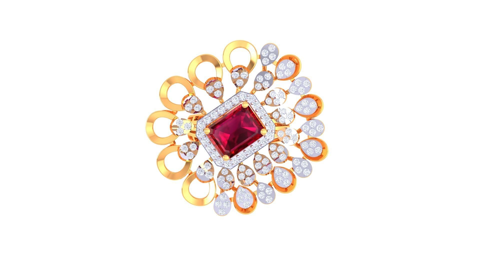 Women Cocktail Ring 3dm STL OBJ FBX Renders Details 3D print model_3