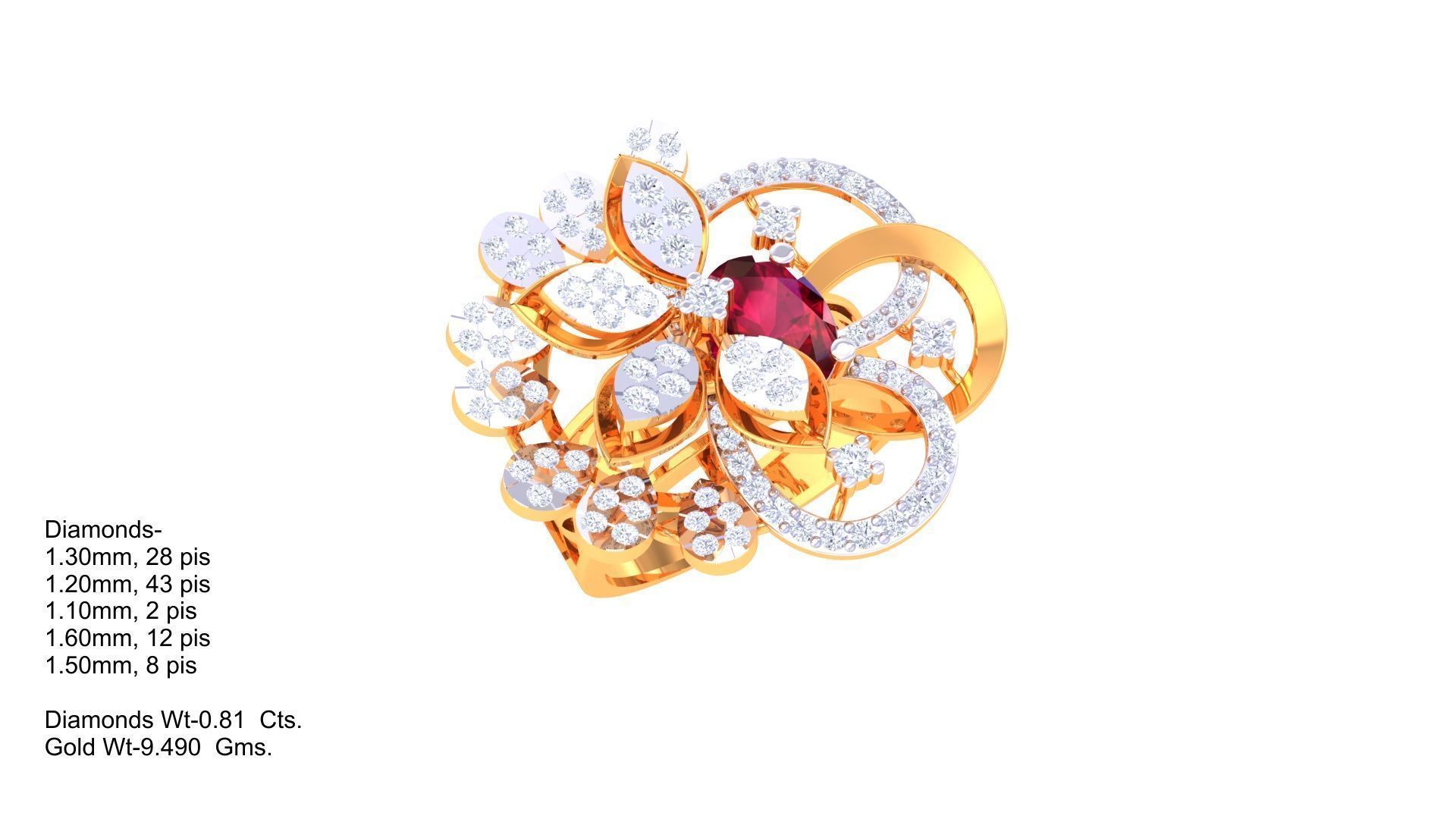 Women Cocktail Ring 3dm STL OBJ FBX Renders Details 3D print model_1