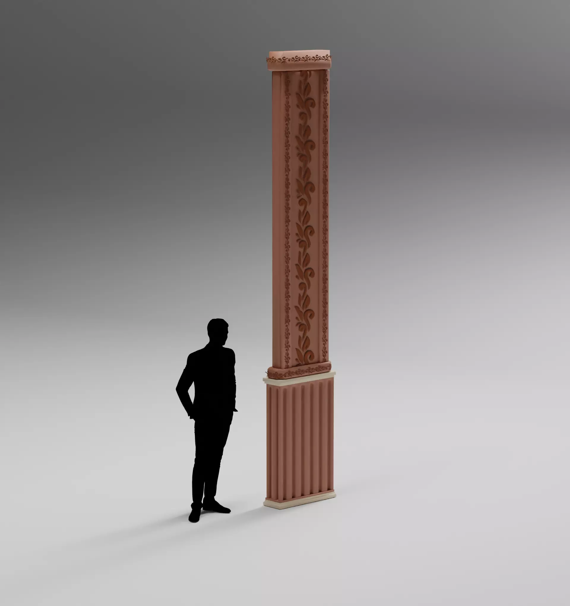 Victorian Column Low-poly 3D model