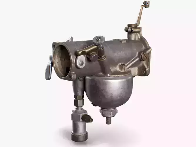 Vintage Carburetor Low-poly 3D model
