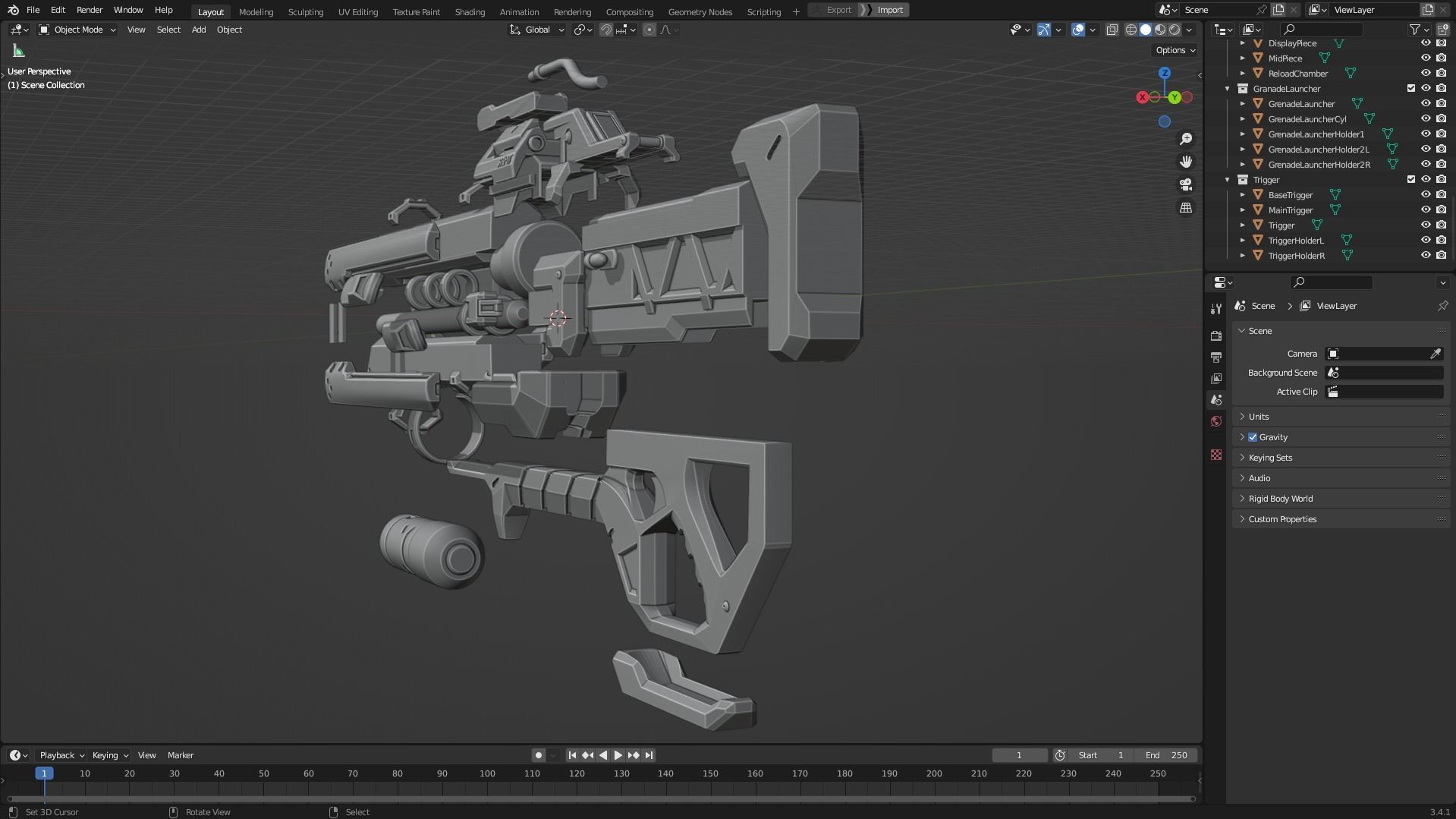 Overwatch Soldier 76 Full Armor and Rifle 3D Model Collection_8