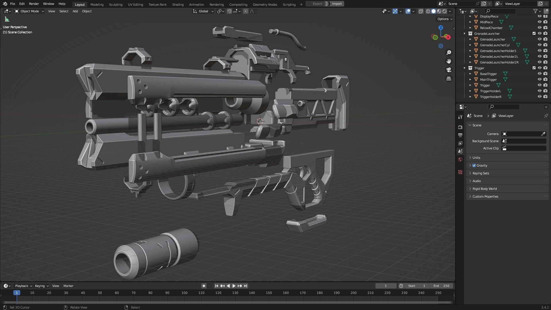 Overwatch Soldier 76 Full Armor and Rifle 3D Model Collection_7