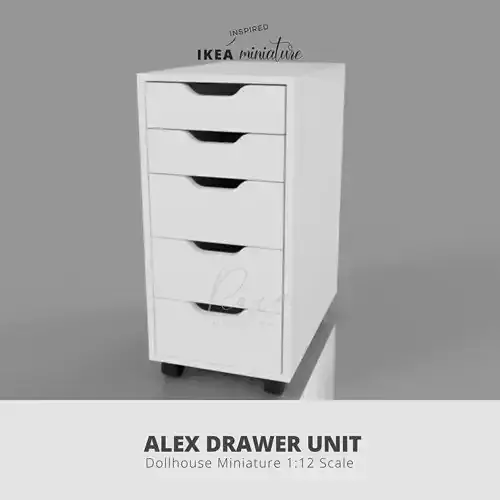 Ikea Inspired Alex Drawer Unit Miniature Model   3D print model Ikea Inspired Alex Drawer Unit Miniature Model   3D print model