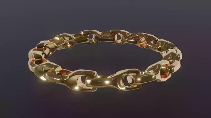 Gold Chain Low-poly 3D model