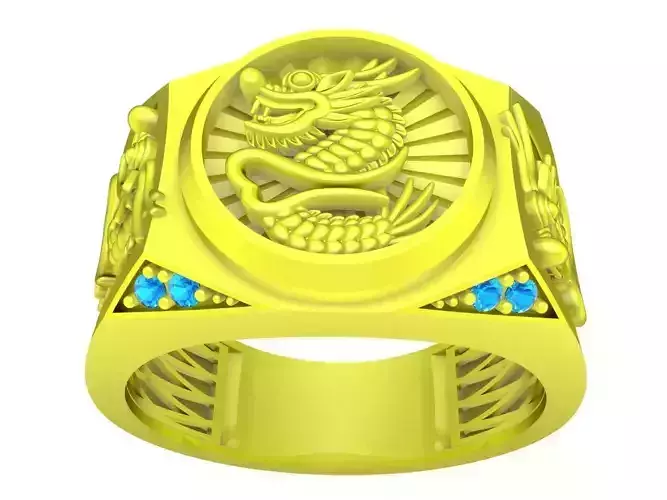luxury korean dragon men ring 4763