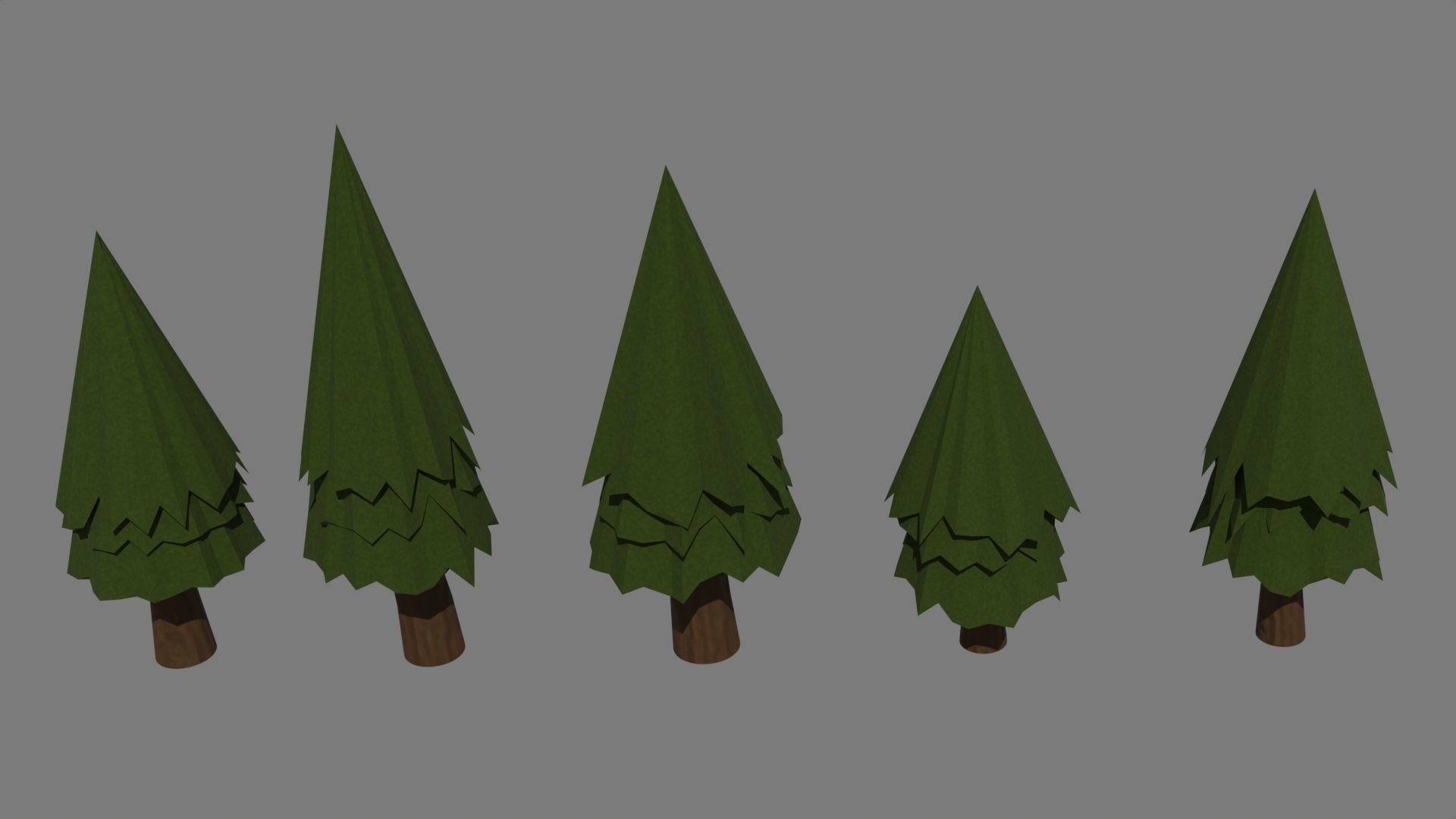 Simple Forest Pack Low-poly 3D model_2