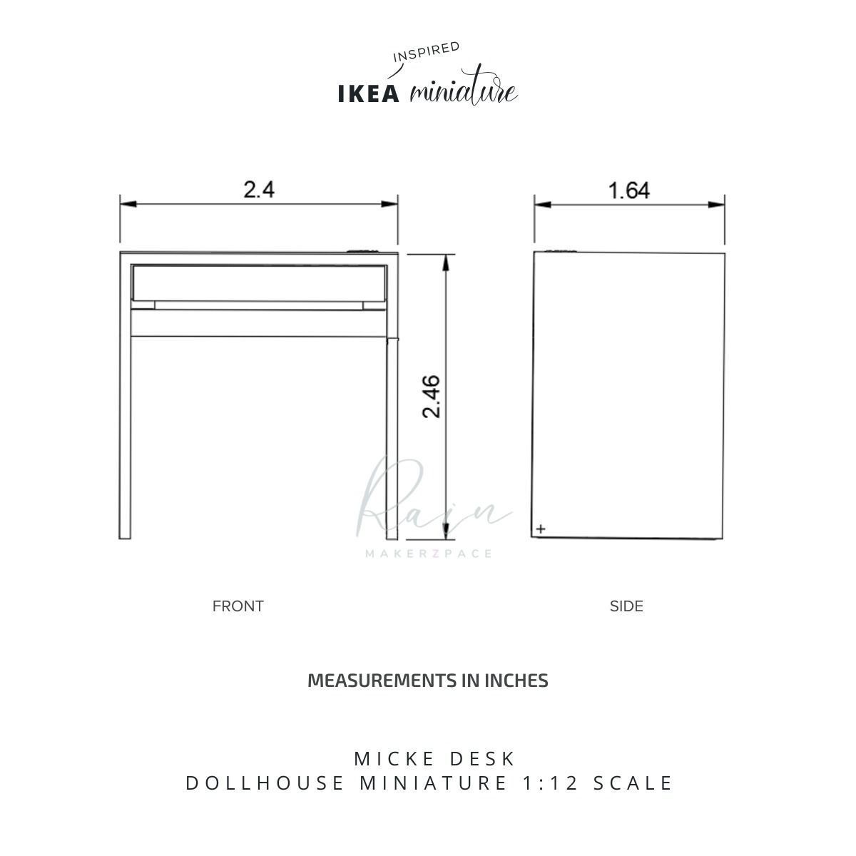 Miniature Ikea Inspired Micke Desk Small 3D print model_4