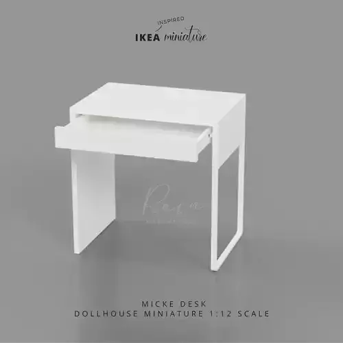 Miniature Ikea Inspired Micke Desk Small 