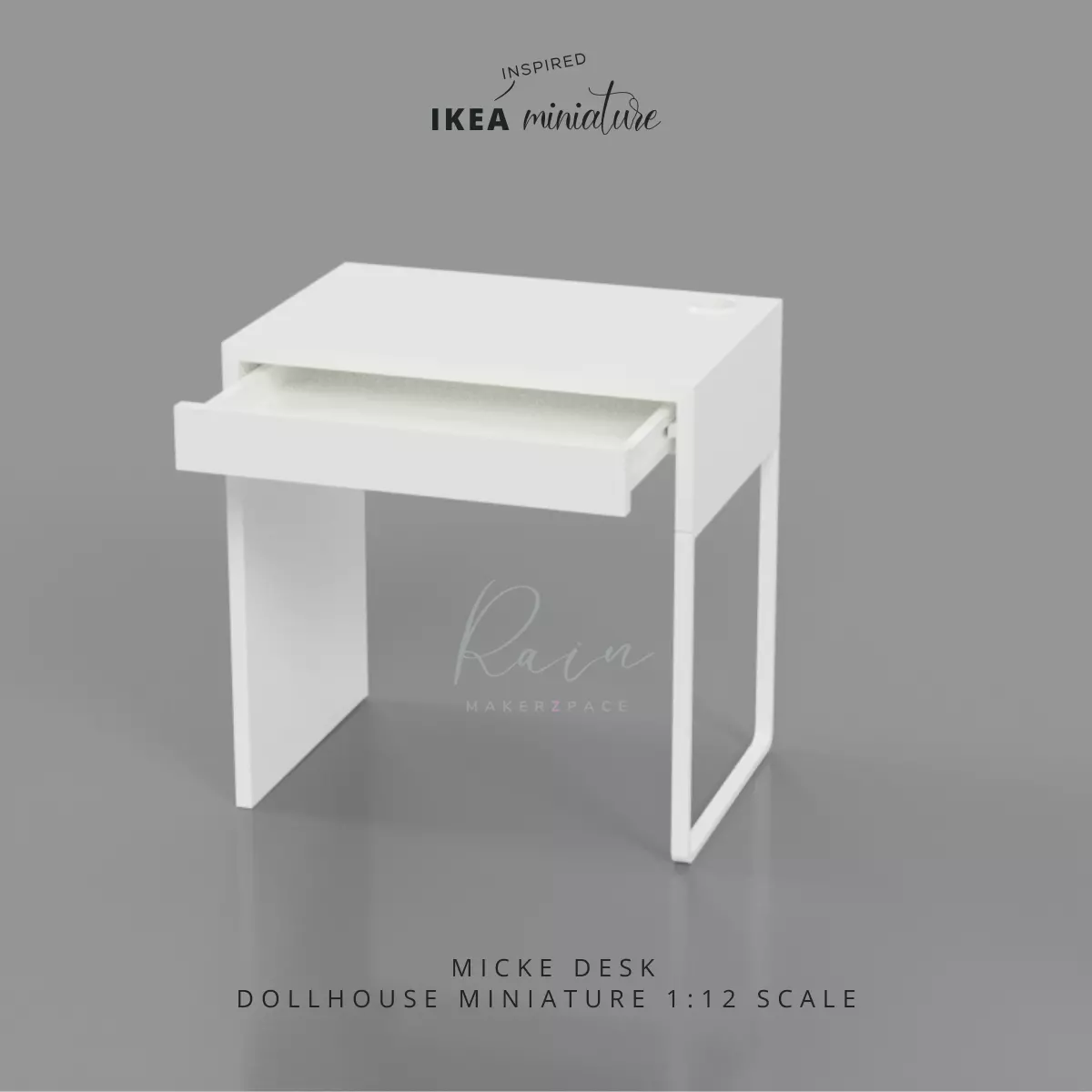 Miniature Ikea Inspired Micke Desk Small 3D print model_0