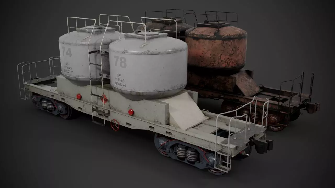 Railway car 3D model_0