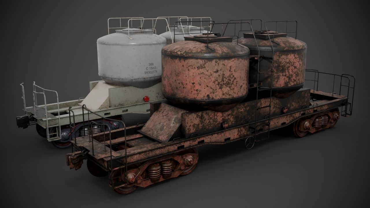 Railway car 3D model_2