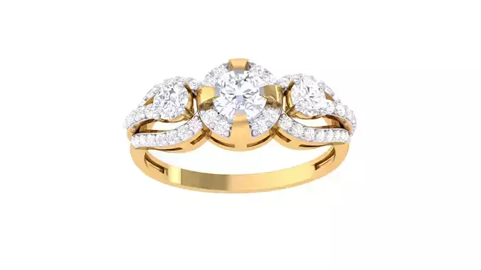 Women Wedding Engagement Ring 3dm STL OBJ FBX Renders Details