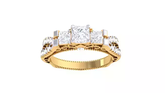 Women Wedding Engagement Ring 3dm STL OBJ FBX Renders Details