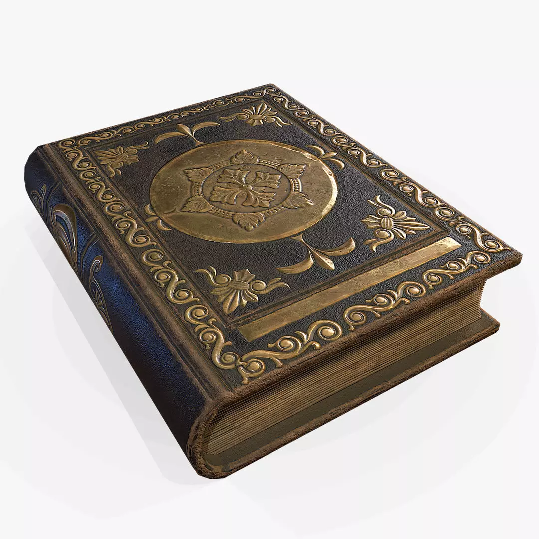 Old Book Low-poly 3D model_0