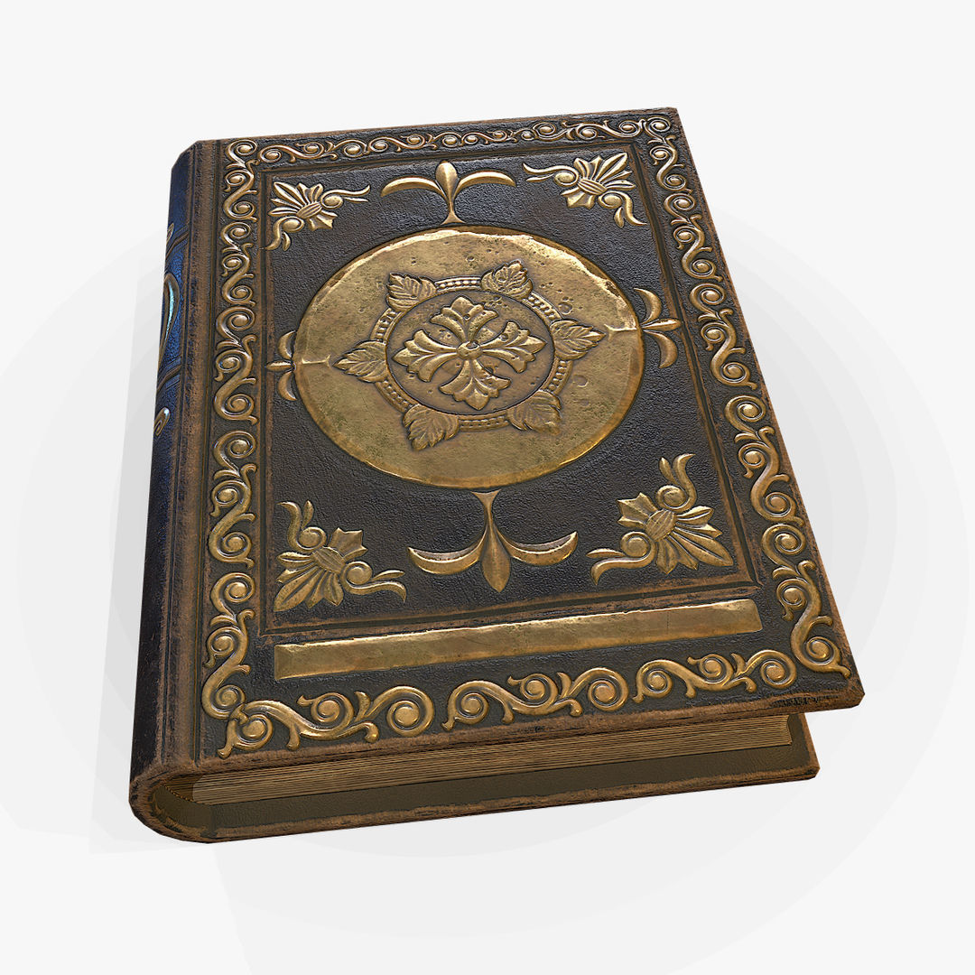 Old Book Low-poly 3D model_2