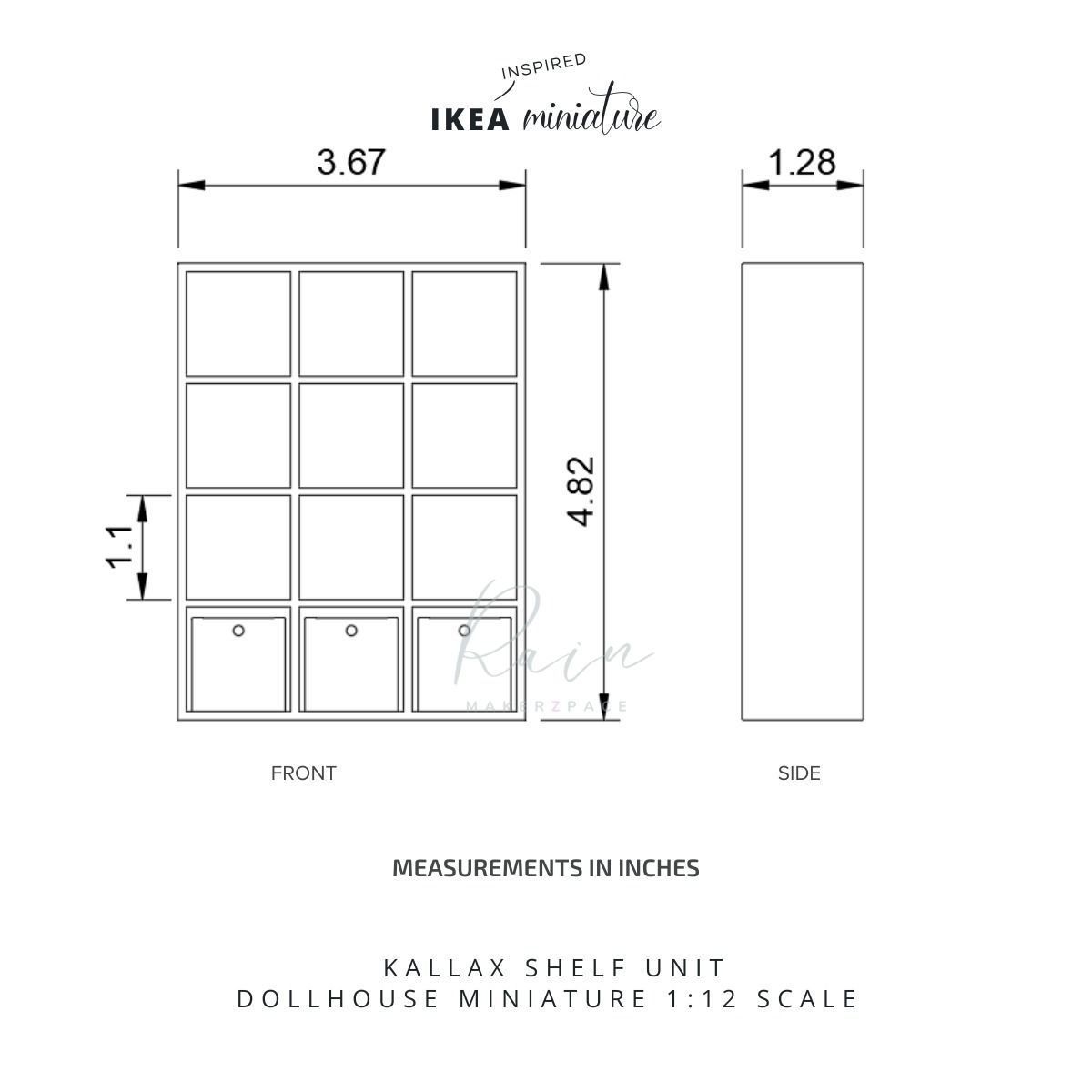 KALLAX SHELF UNIT MINIATURE FURNITURE 3D print model_1