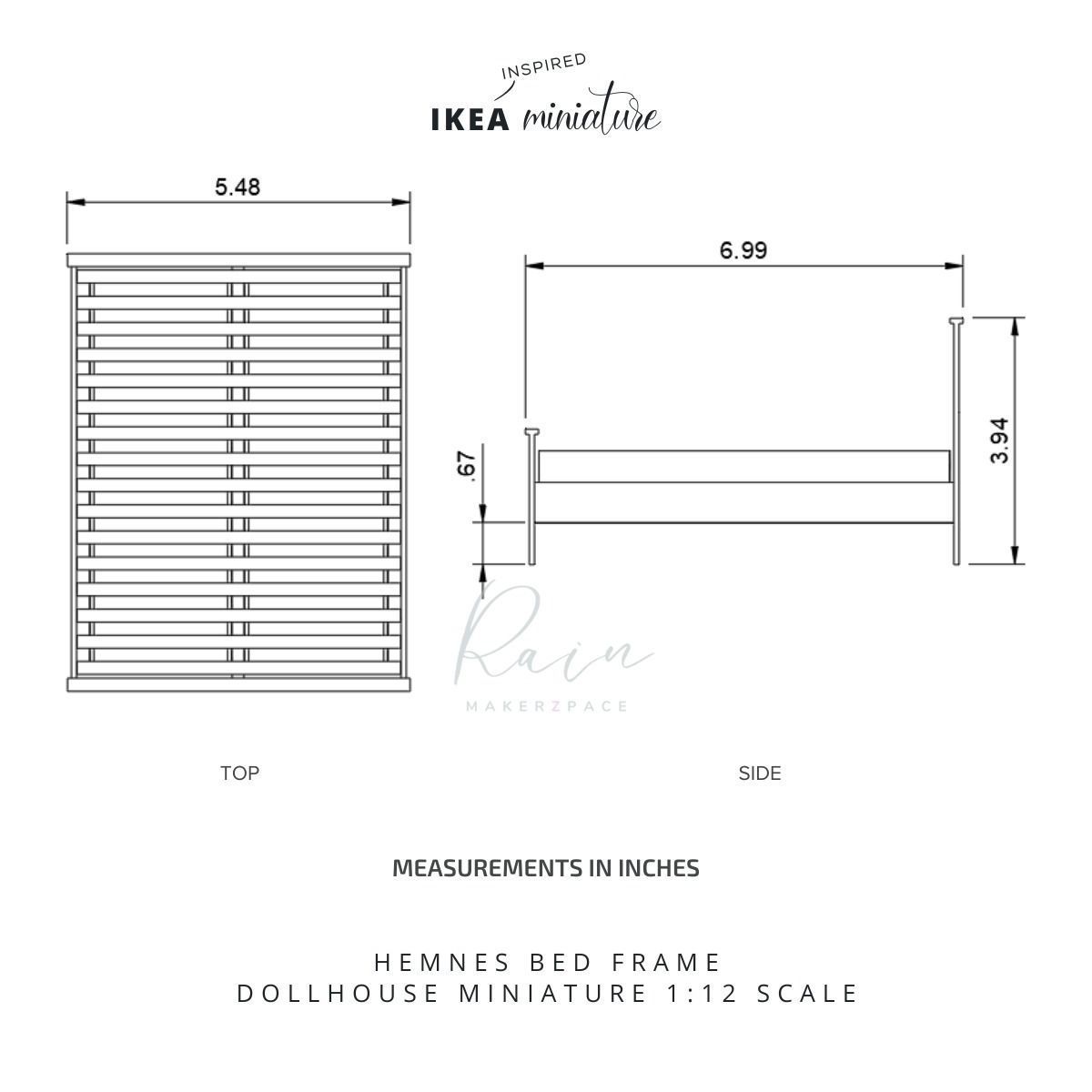 IKEA INSPIRED HEMNES BED MINIATURE FURNITURE  3D print model_2