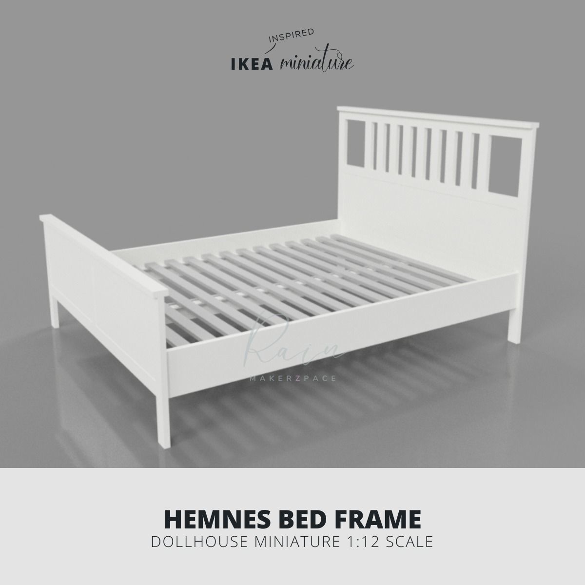 IKEA INSPIRED HEMNES BED MINIATURE FURNITURE  3D print model_1