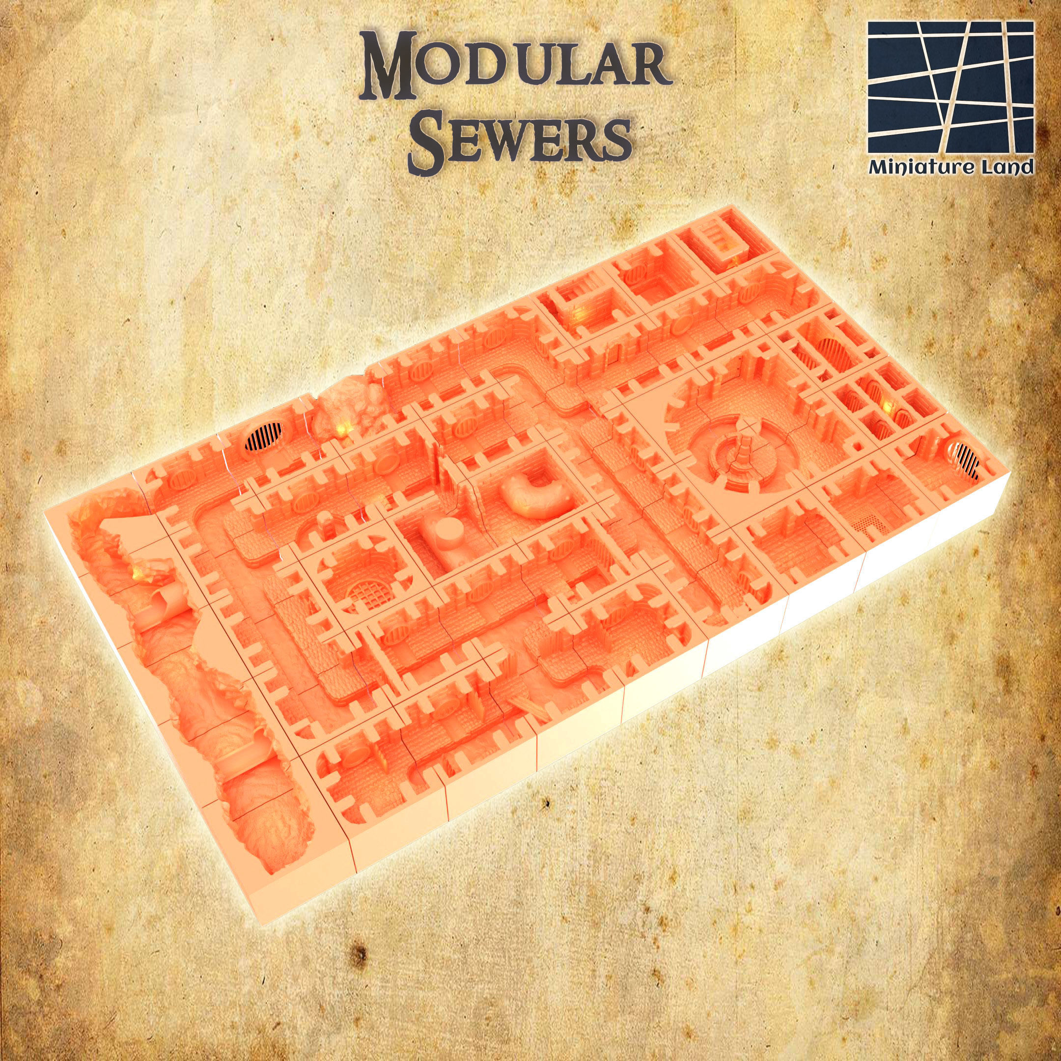 Modular Sewers  45 file Tabletop Terrain 28 MM 3D print model_6
