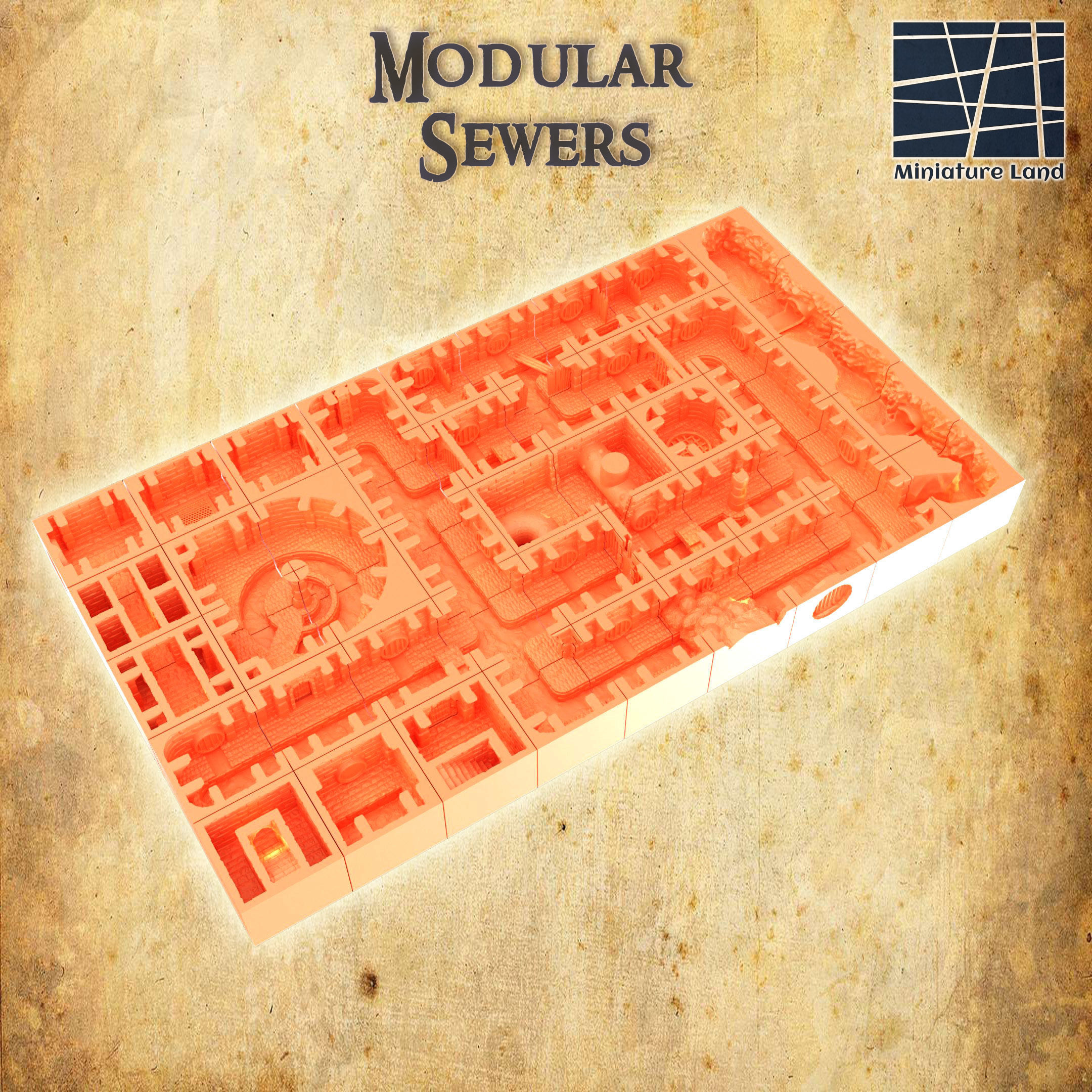 Modular Sewers  45 file Tabletop Terrain 28 MM 3D print model_4