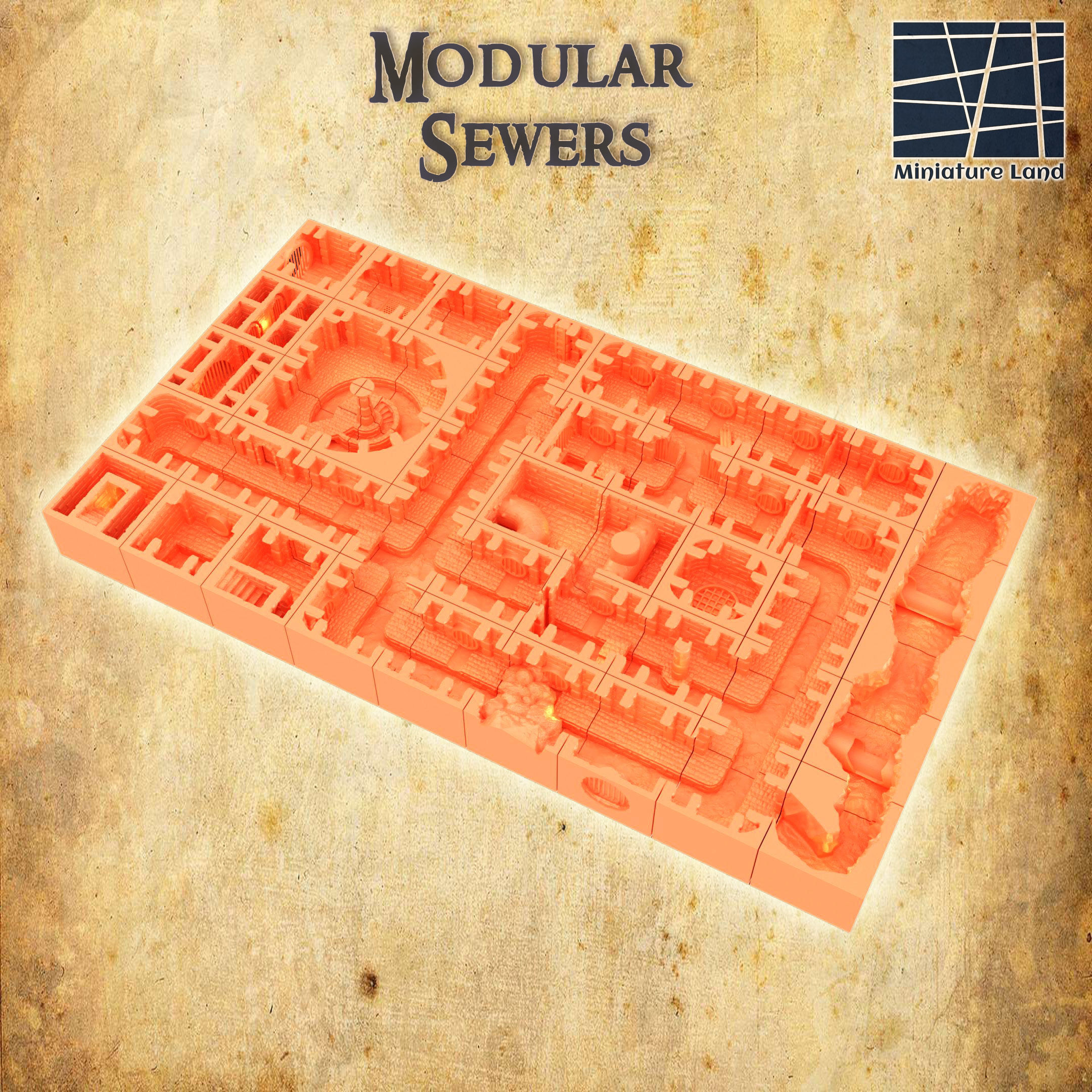 Modular Sewers  45 file Tabletop Terrain 28 MM 3D print model_2