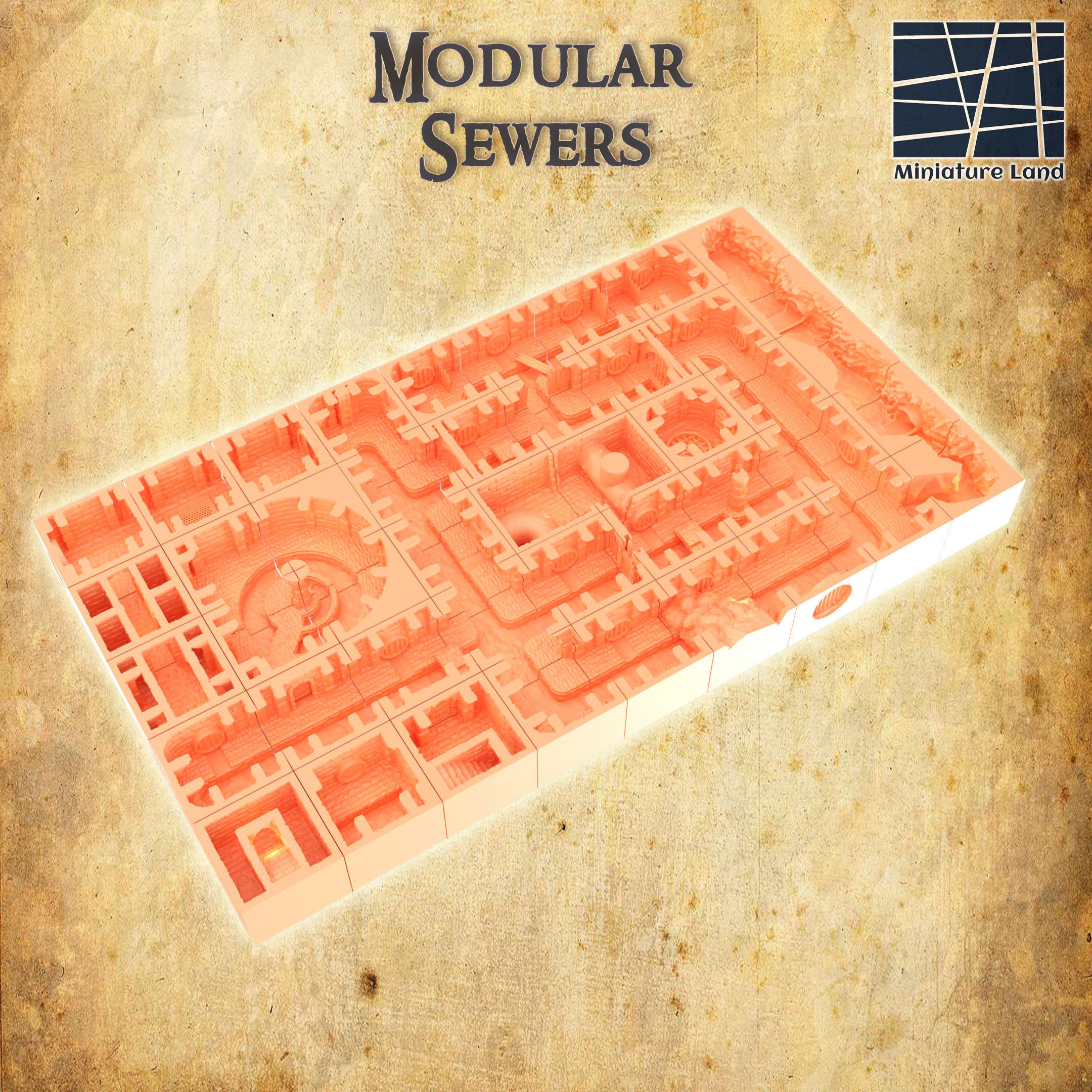 Modular Sewers  45 file Tabletop Terrain 28 MM 3D print model_8
