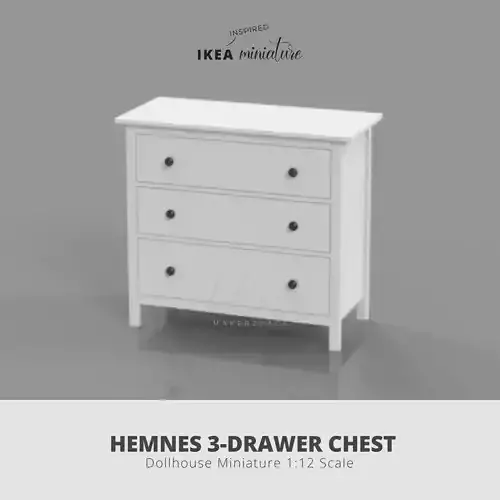IKEA INSPIRED HEMNES 3DRAWER CHEST FOR 1 12 DOLLHOUSE