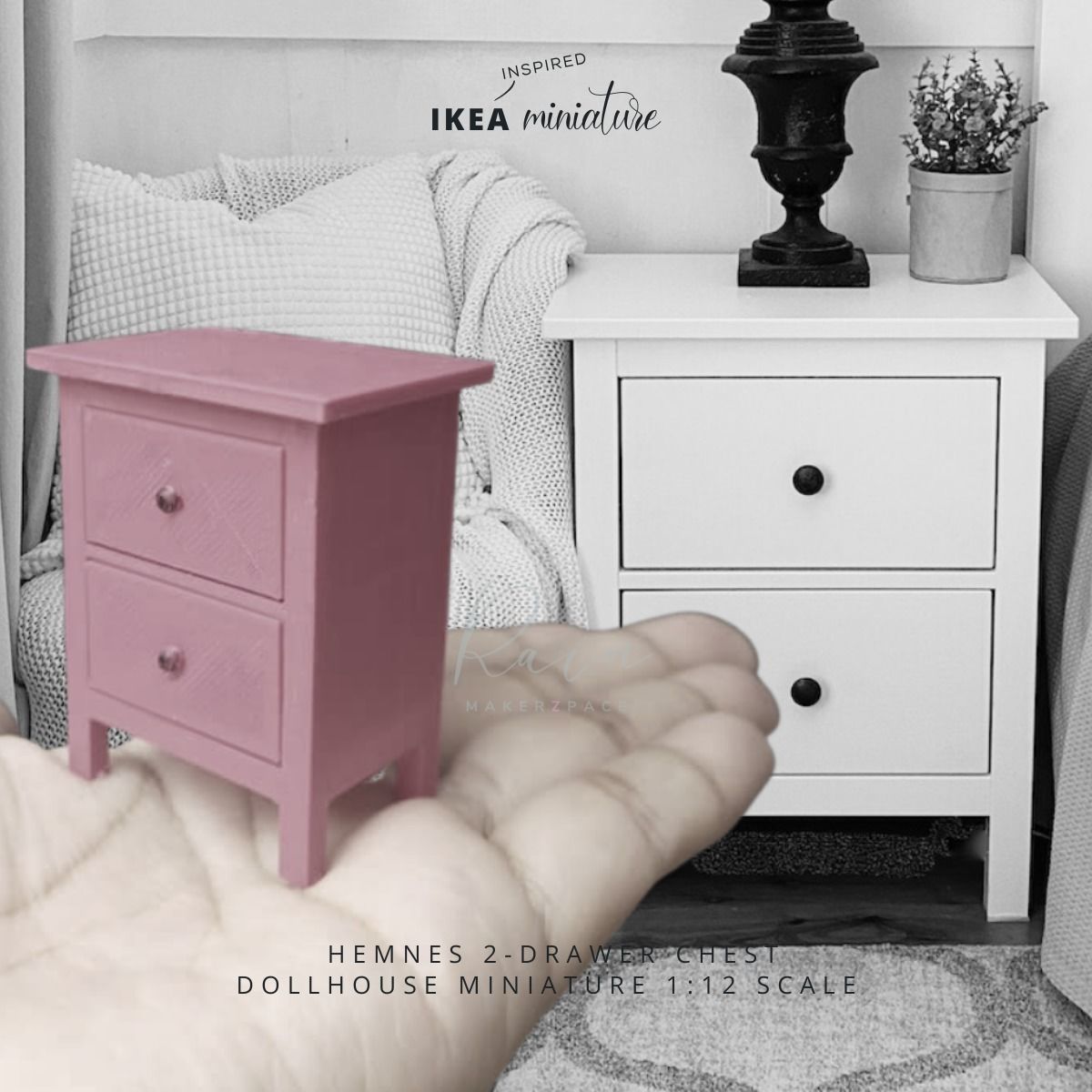IKEA INSPIRED HEMNES 2 DRAWER CHEST 3D print model_3