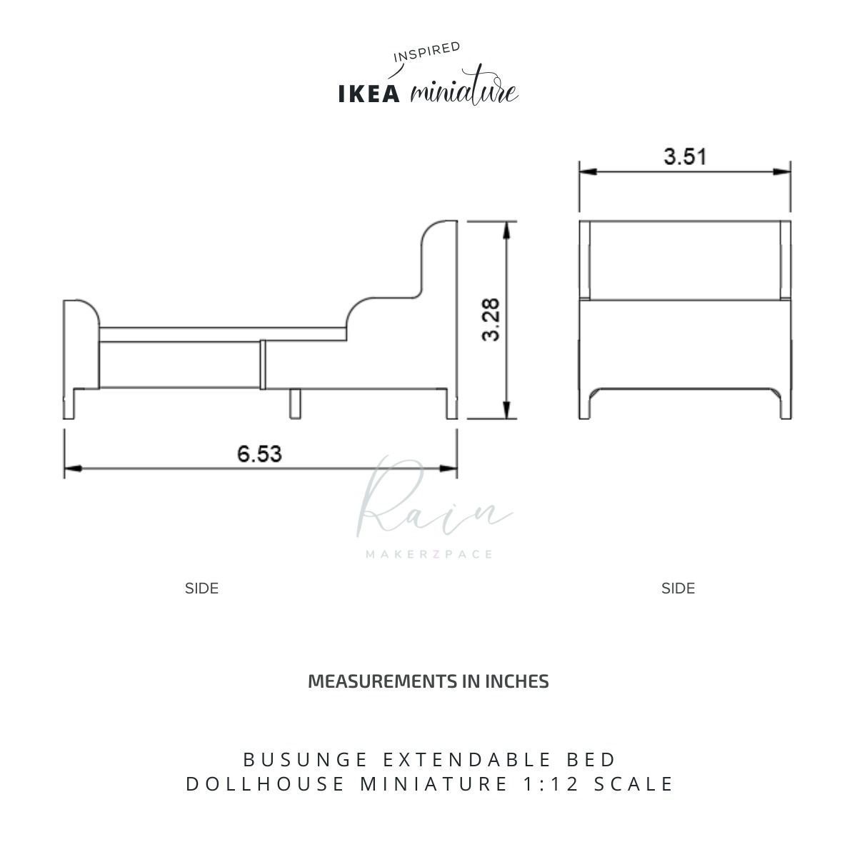 IKEA INSPIRED BUSUNGE EXTENDABLE BED 3D print model_4