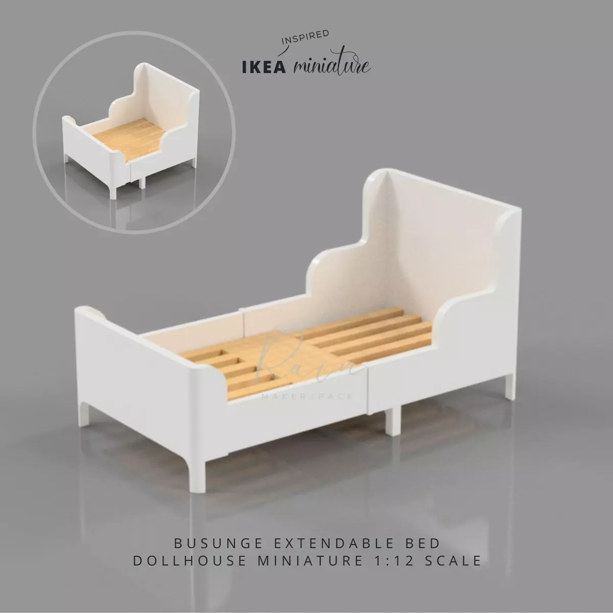 IKEA INSPIRED BUSUNGE EXTENDABLE BED 3D print model_0
