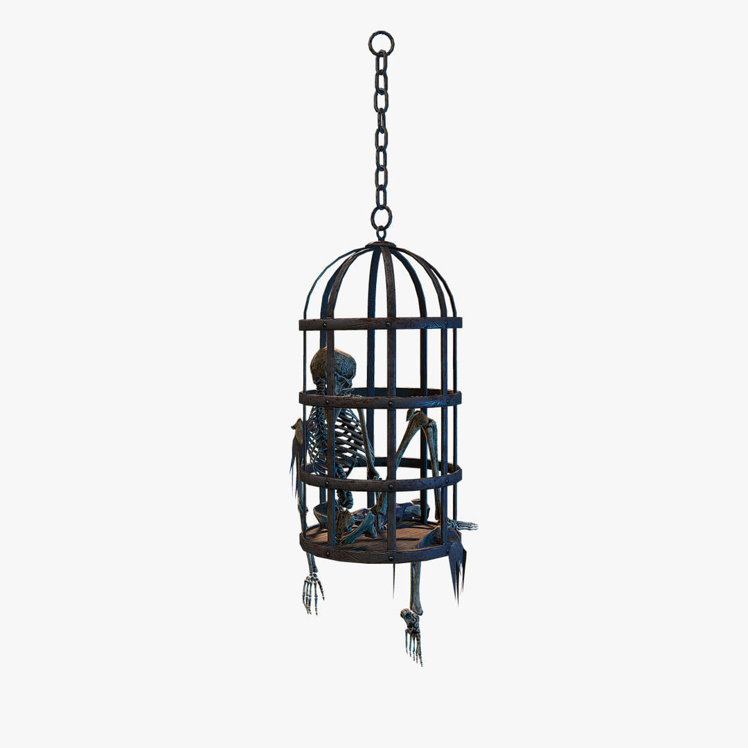 Skeleton in a Cage Low-poly 3D model_6