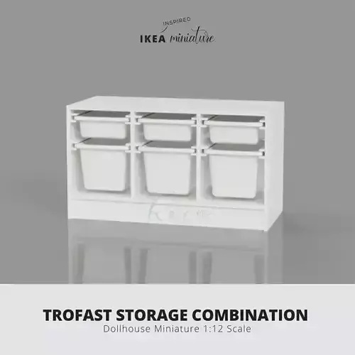 MINIATURE IKEA INSPIRED TROFAST STORAGE BOX FOR 1 12 DOLLHOUSE
