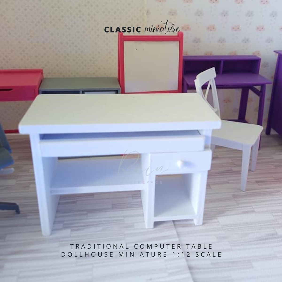 MINI TRADITIONAL COMPUTER TABLE FOR 1 12 DOLLHOUSE 3D print model_4