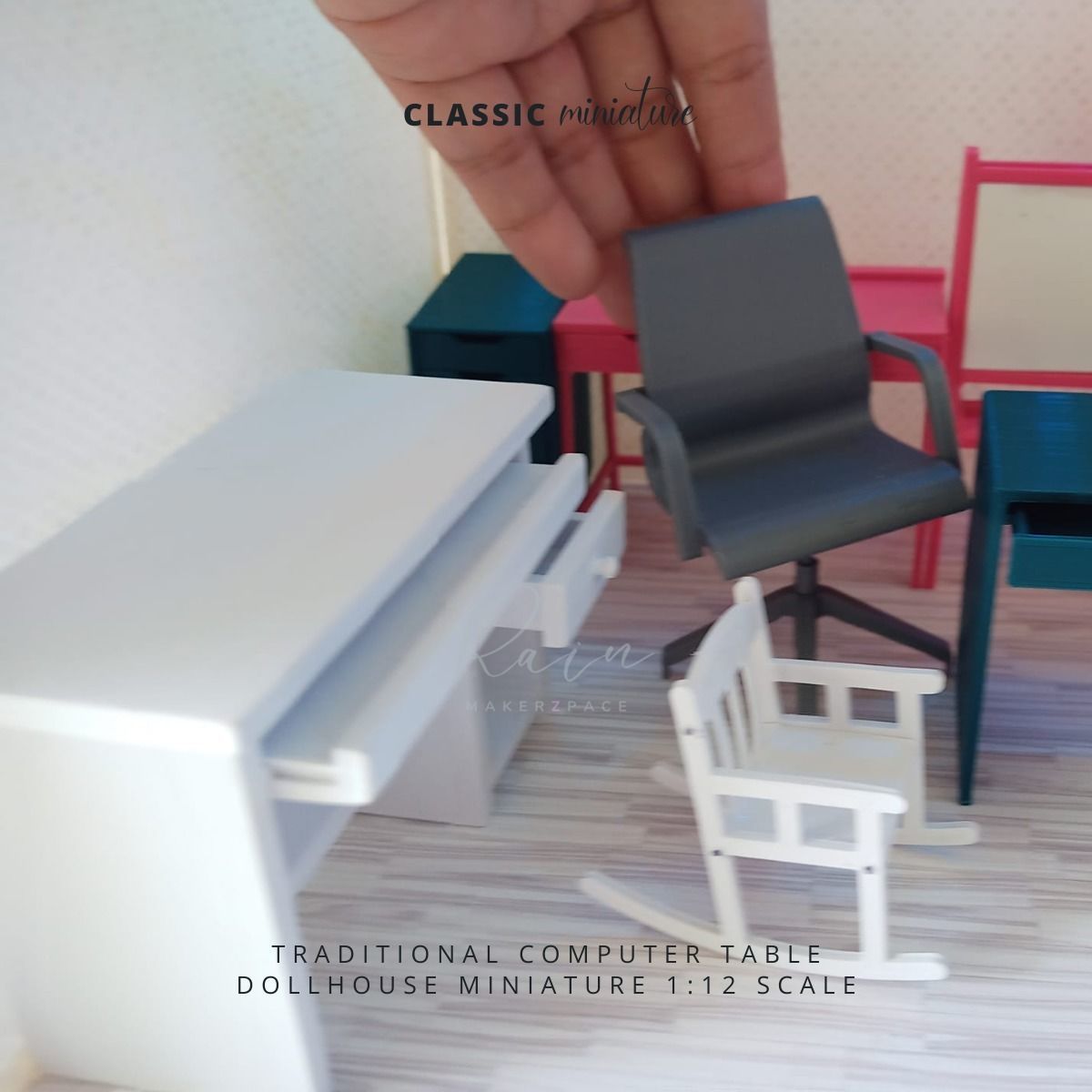 MINI TRADITIONAL COMPUTER TABLE FOR 1 12 DOLLHOUSE 3D print model_5