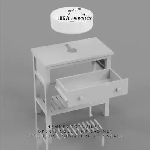 TORNVIKEN  OPEN SINGLE SINK CABINET MINIATURE