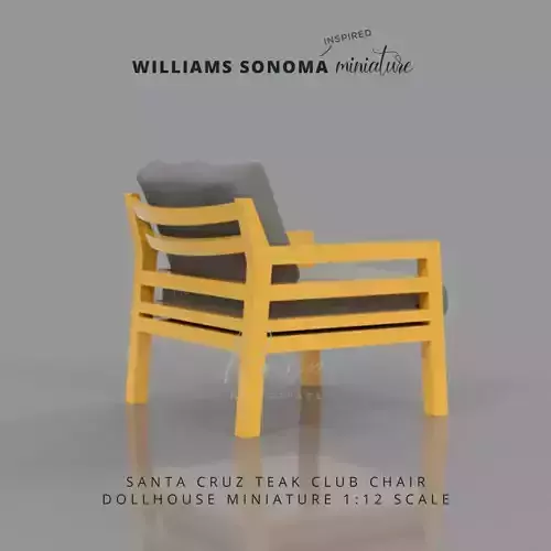 Santa Cruz Teak Club Chair Miniature Furniture 